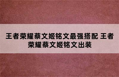 王者荣耀蔡文姬铭文最强搭配 王者荣耀蔡文姬铭文出装